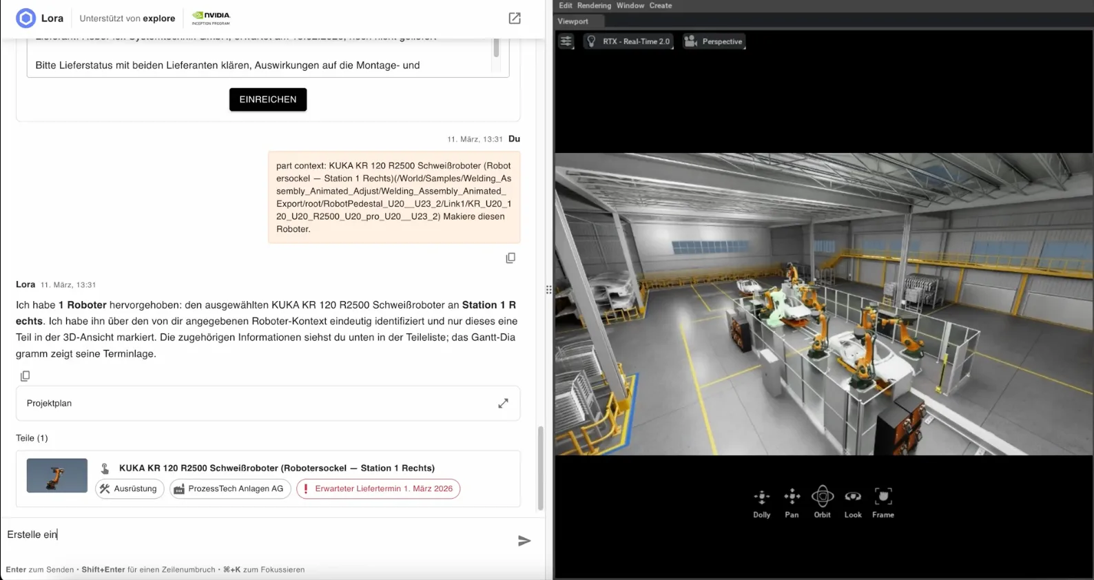 Lora AI arbeitet mit Robotern in NVIDIA Omniverse
